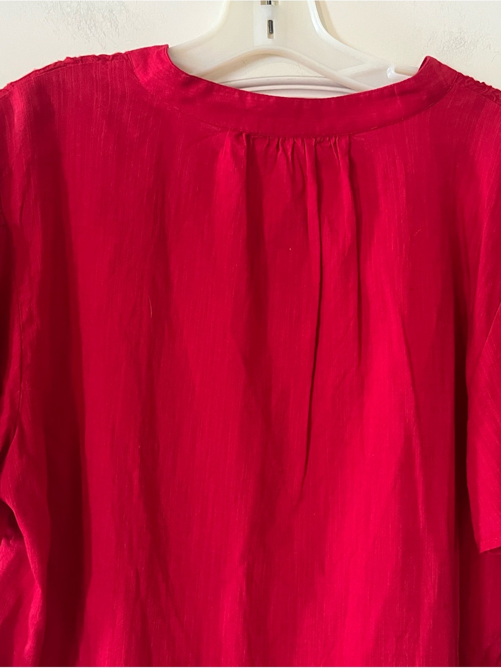 Knox Rose Vibrant Rayon/Cotton Blend Red Blouse with Tassels Size XXL - Picture 8 of 15